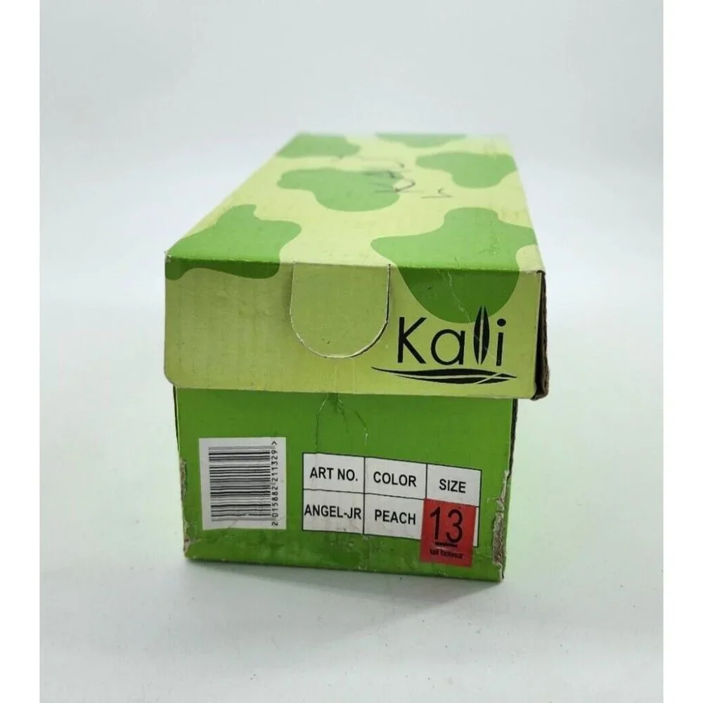 Kali Girls Flat‎ Heel Woven Top Jelly Sandals Fisherman Y2K Style Peach Size 13